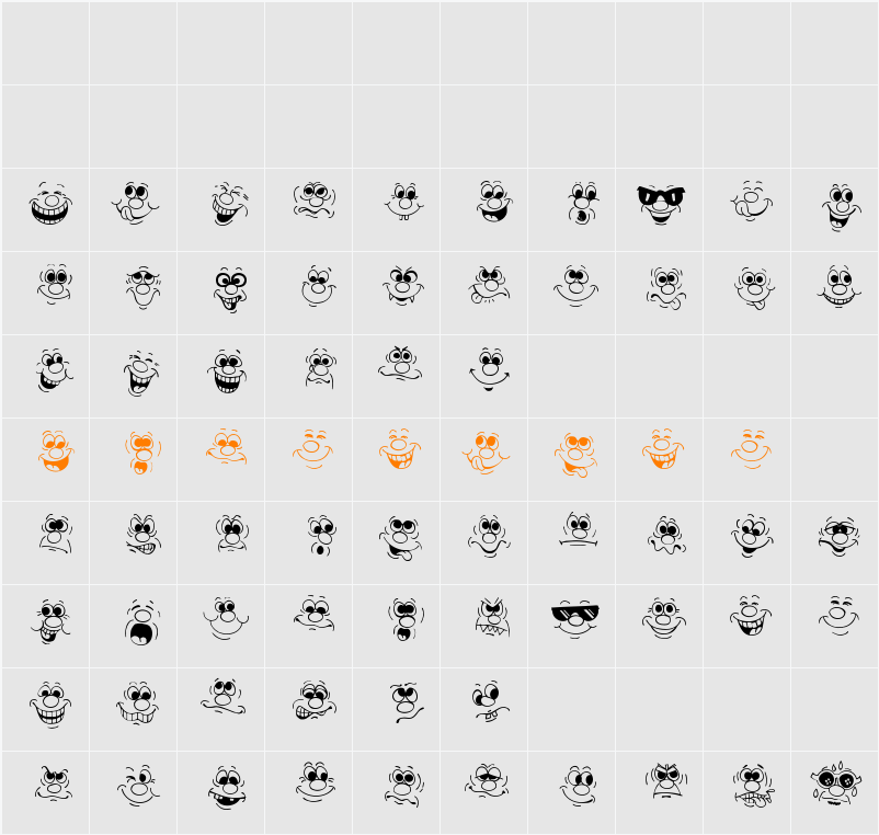 Face Off! Character Map