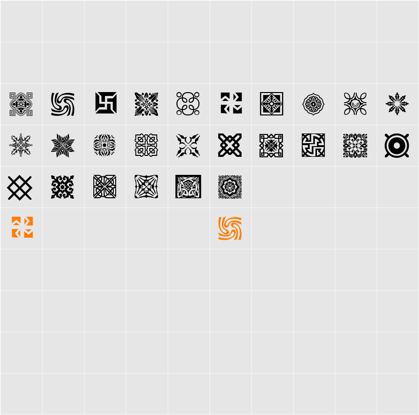 ARIDI91 Character Map