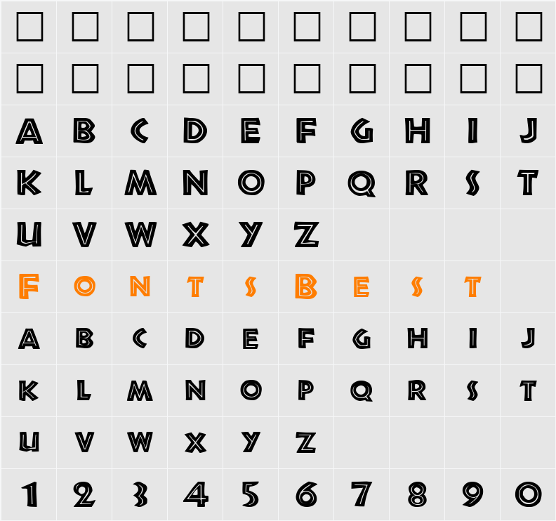 FZ OUTLINE 3 Character Map