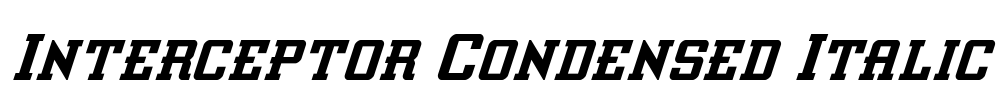 Interceptor Condensed Italic Font Image