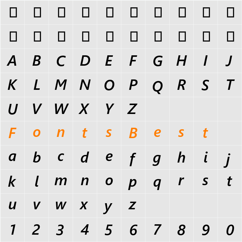 WeblySleek UI Semibold Character Map