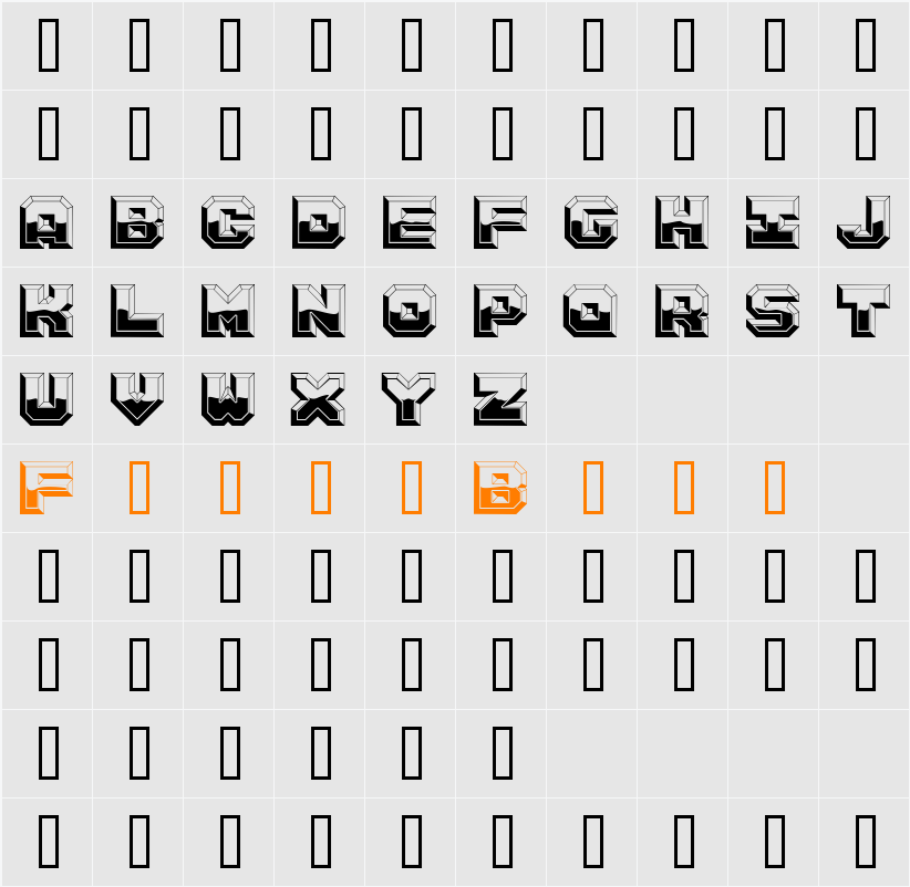 ArgentumShine Character Map