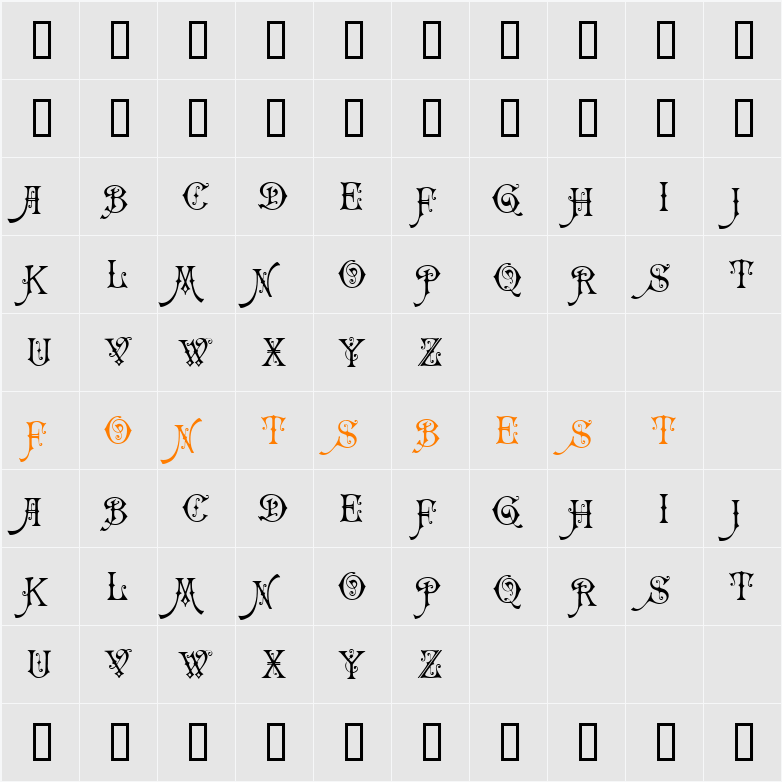 Carmencita Character Map