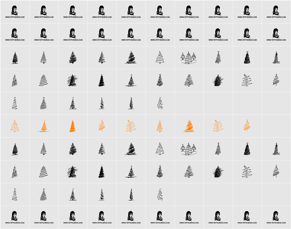 Merry Christmas Trees Character Map