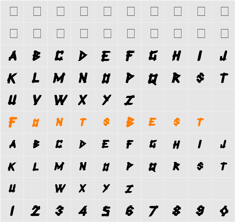 Angles Character Map