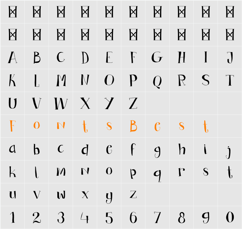 DK Bandolina Character Map