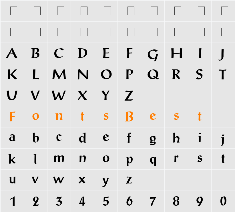 Antiqua SSi Character Map