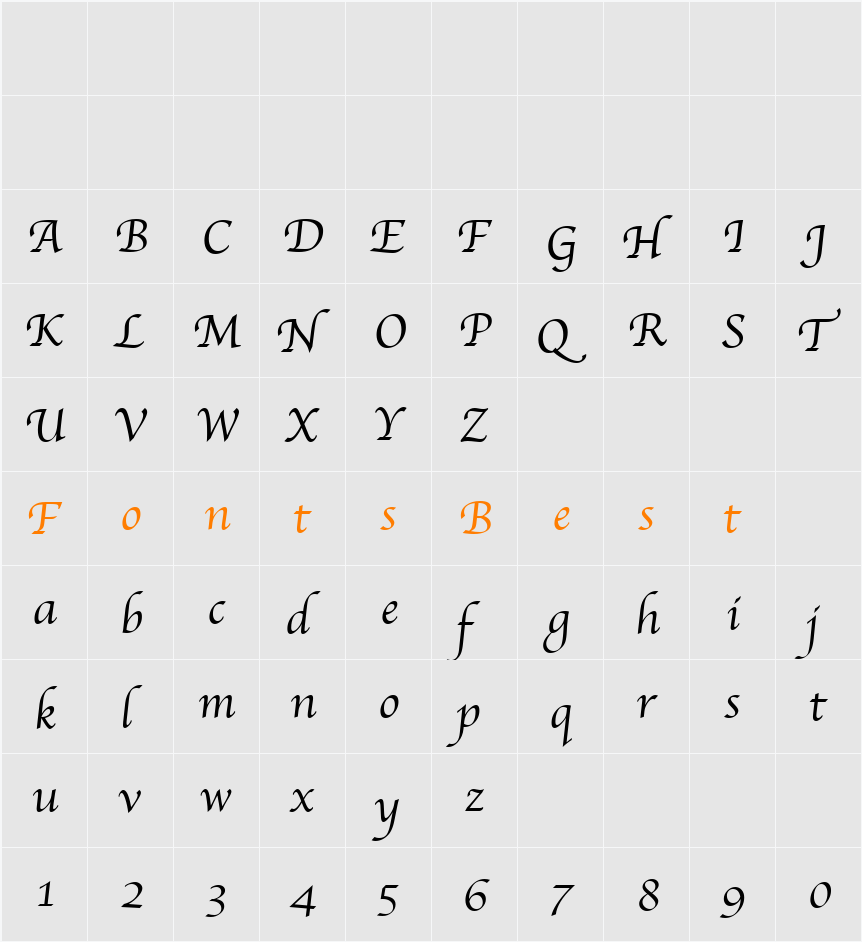 Apple Chancery Character Map