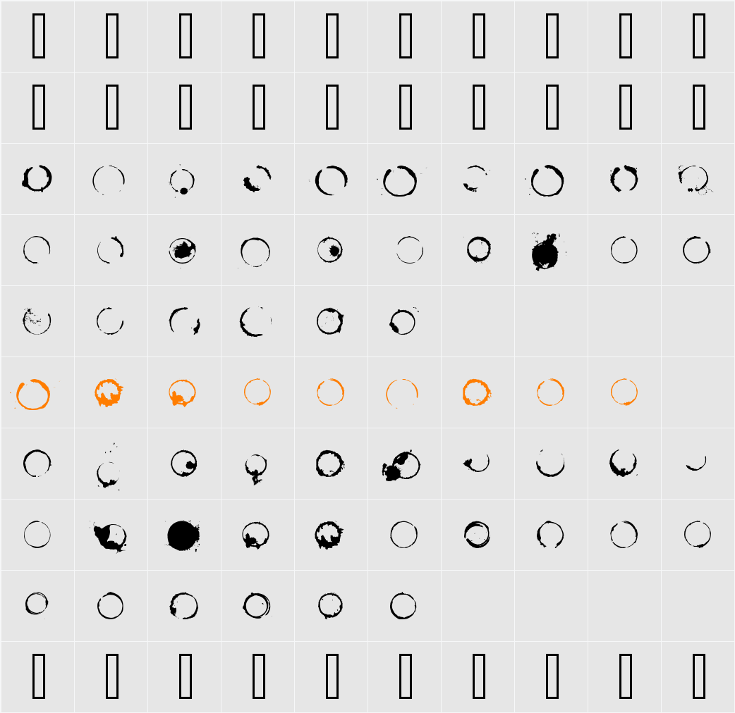 Cafeina Dig_v2 Character Map