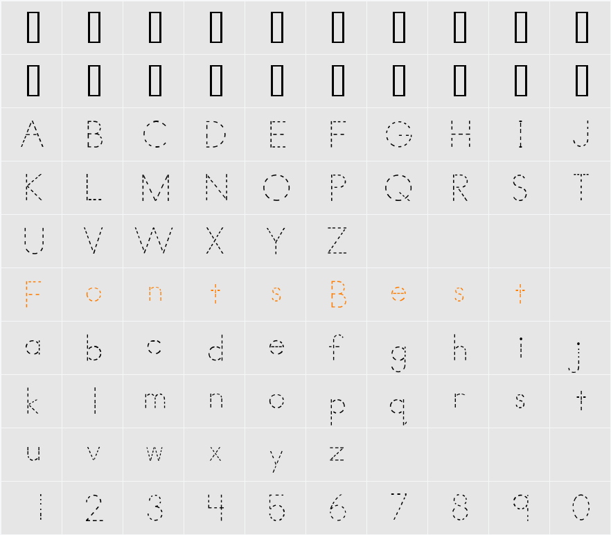 AbcPrintDotted Character Map