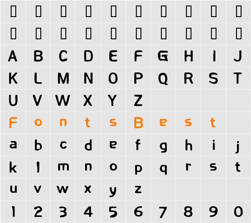 Fetma Character Map