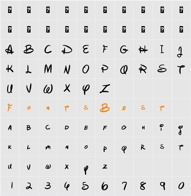 Mickorama Character Map