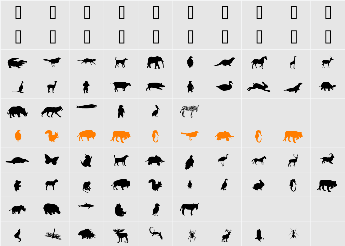 Mers Animals Character Map