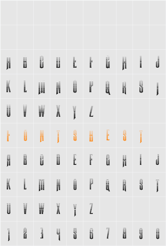 Butch & Sundance Gradient Character Map