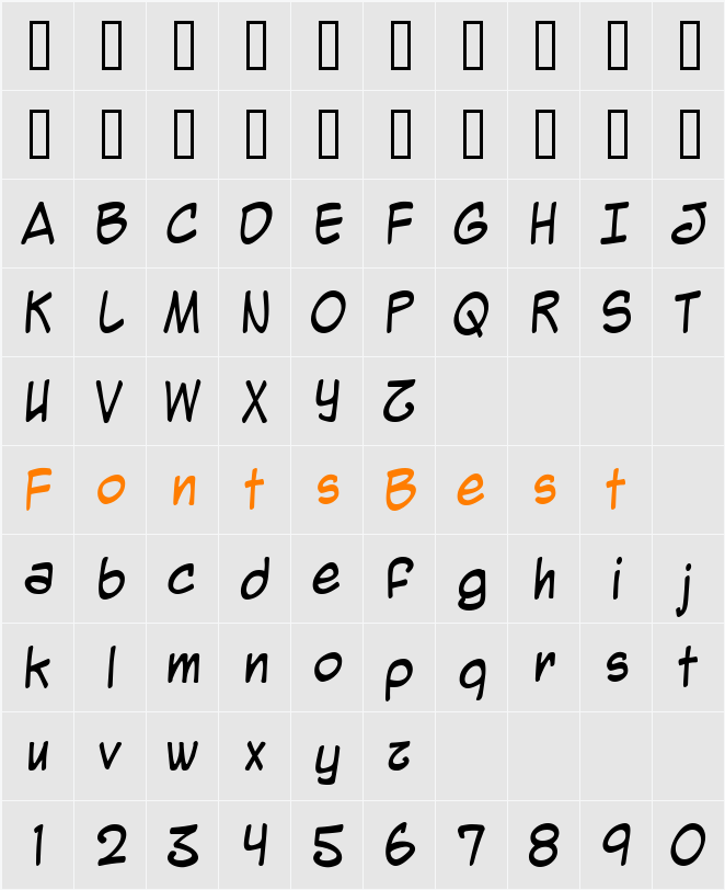 Mighty Zeo 2.0 Character Map