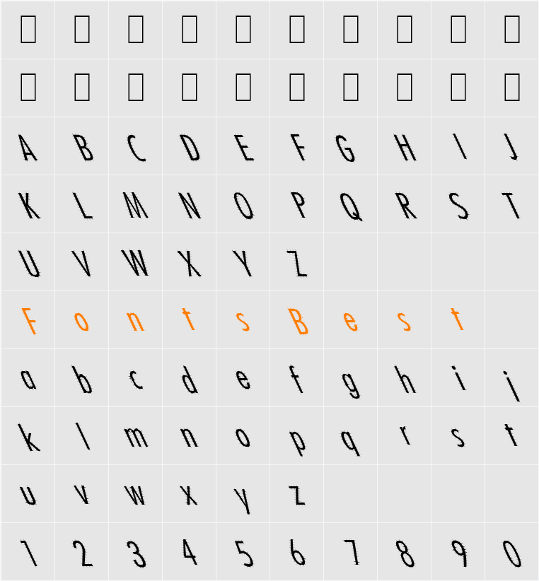 Ashes 1 Character Map