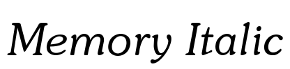 Memory Italic Font Image