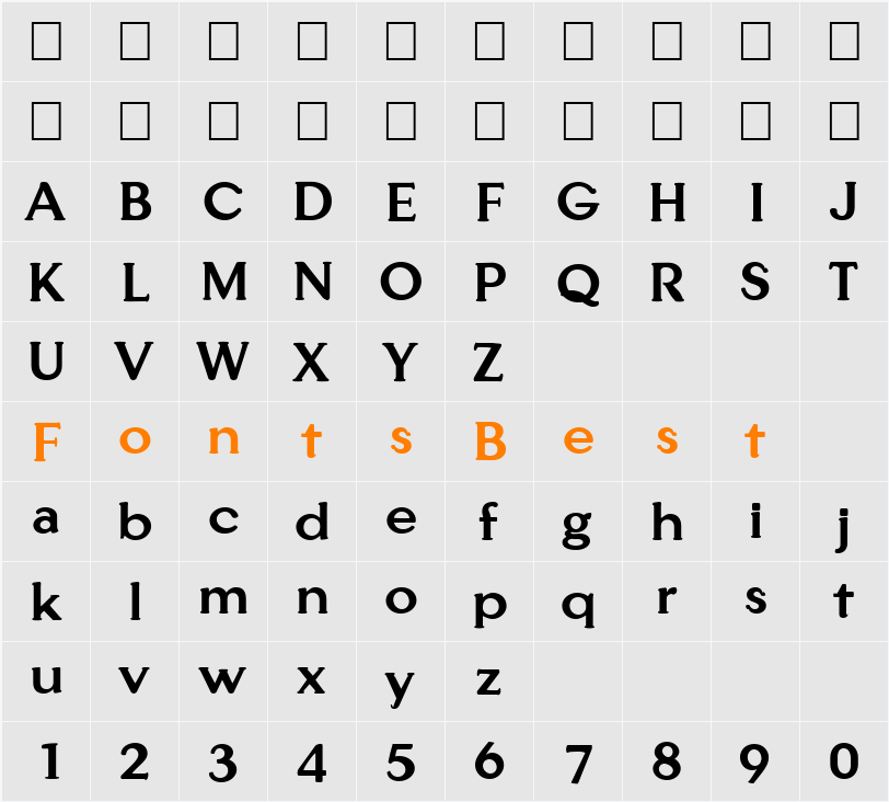 FZ ROMAN 33 Character Map