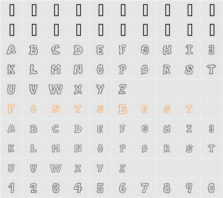 AlphaSmoke Character Map