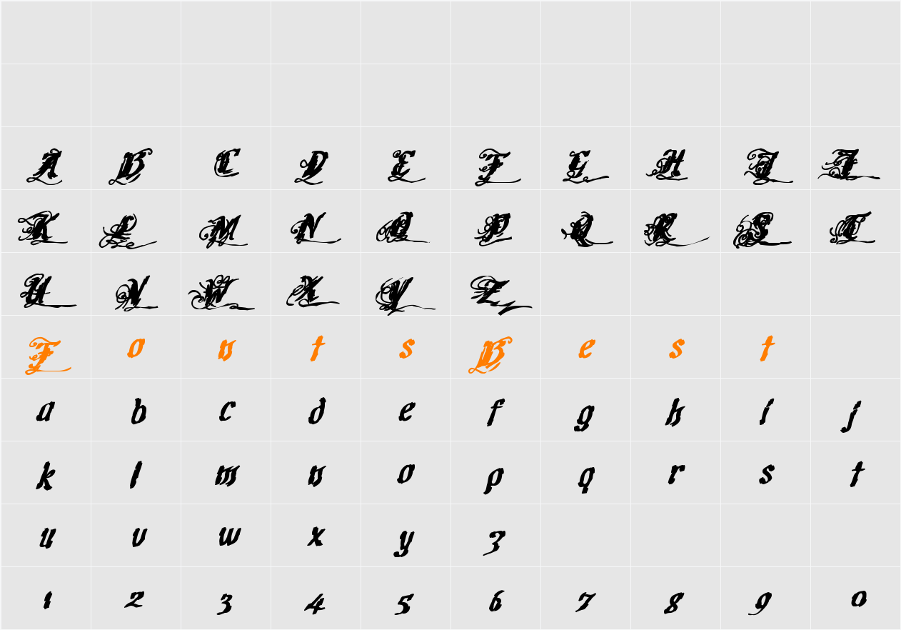 Cretino Ink Character Map