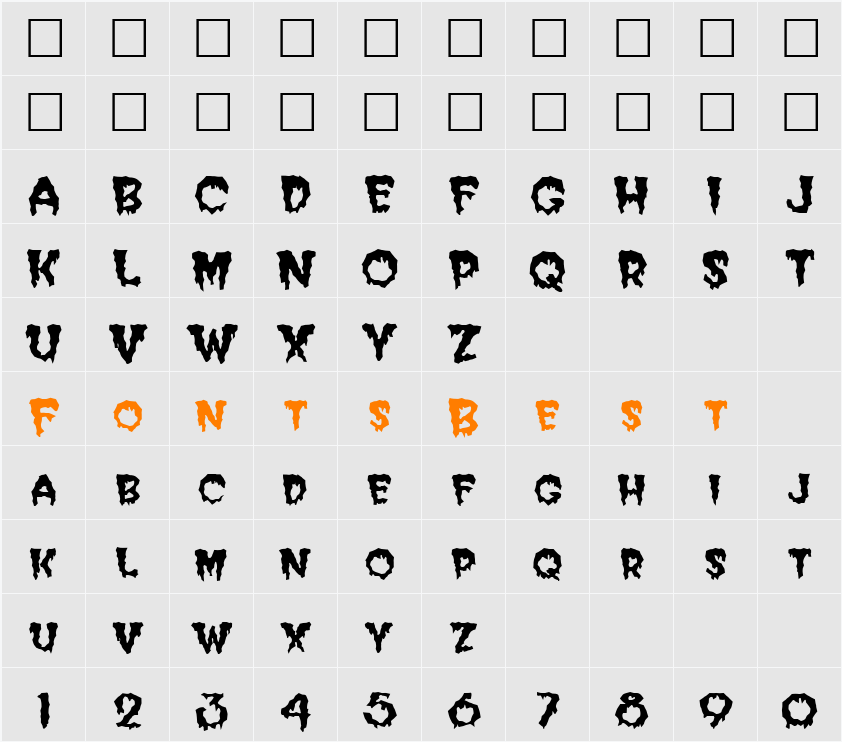 FZ WACKY 39 Character Map