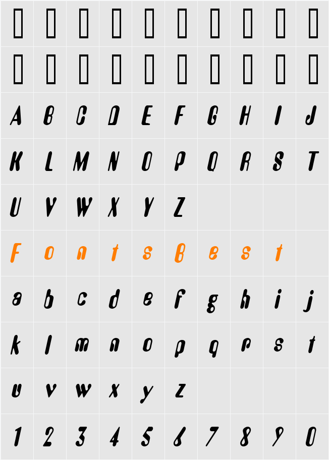 Amos Thin Character Map