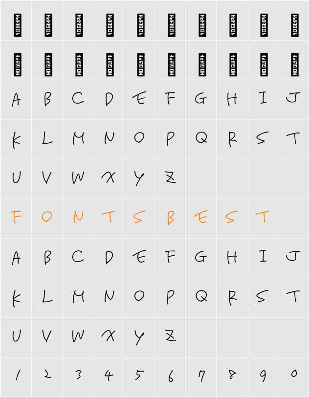 からかぜ Character Map