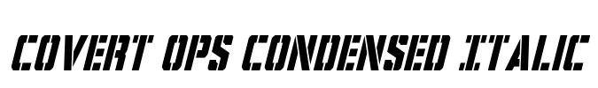 Covert Ops Condensed Italic Font Image