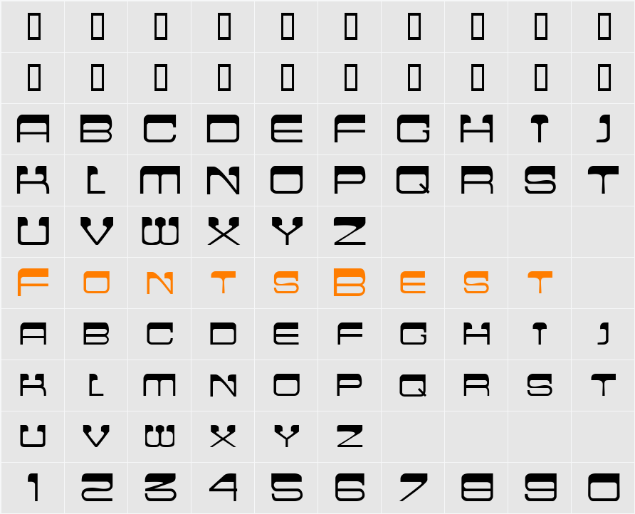 CrewCutCaps Character Map