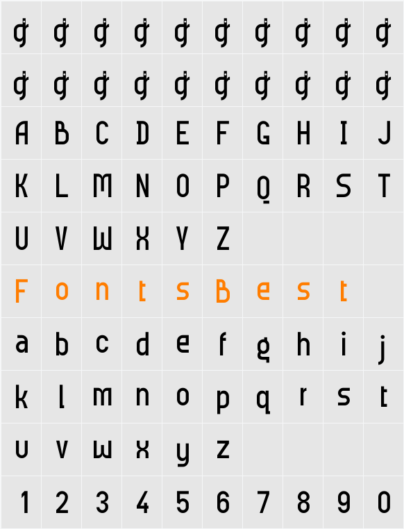 Meridiana Character Map