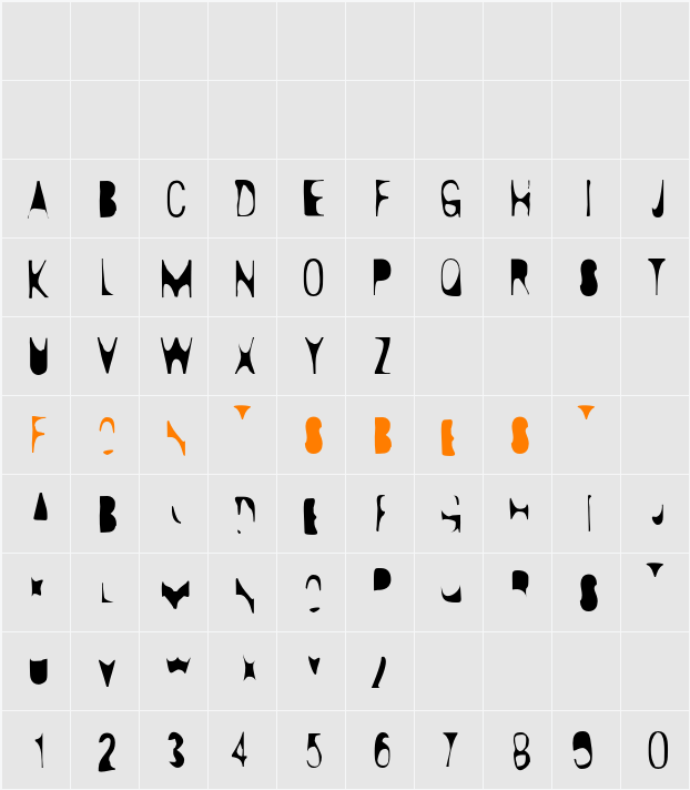 D44Caps Light Character Map