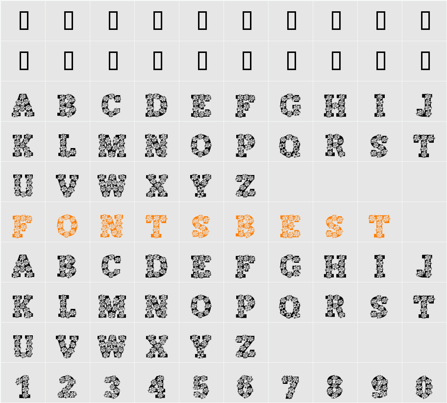 AlphaFlowers Character Map