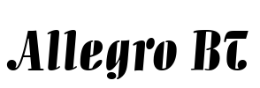 Allegro BT Font Image