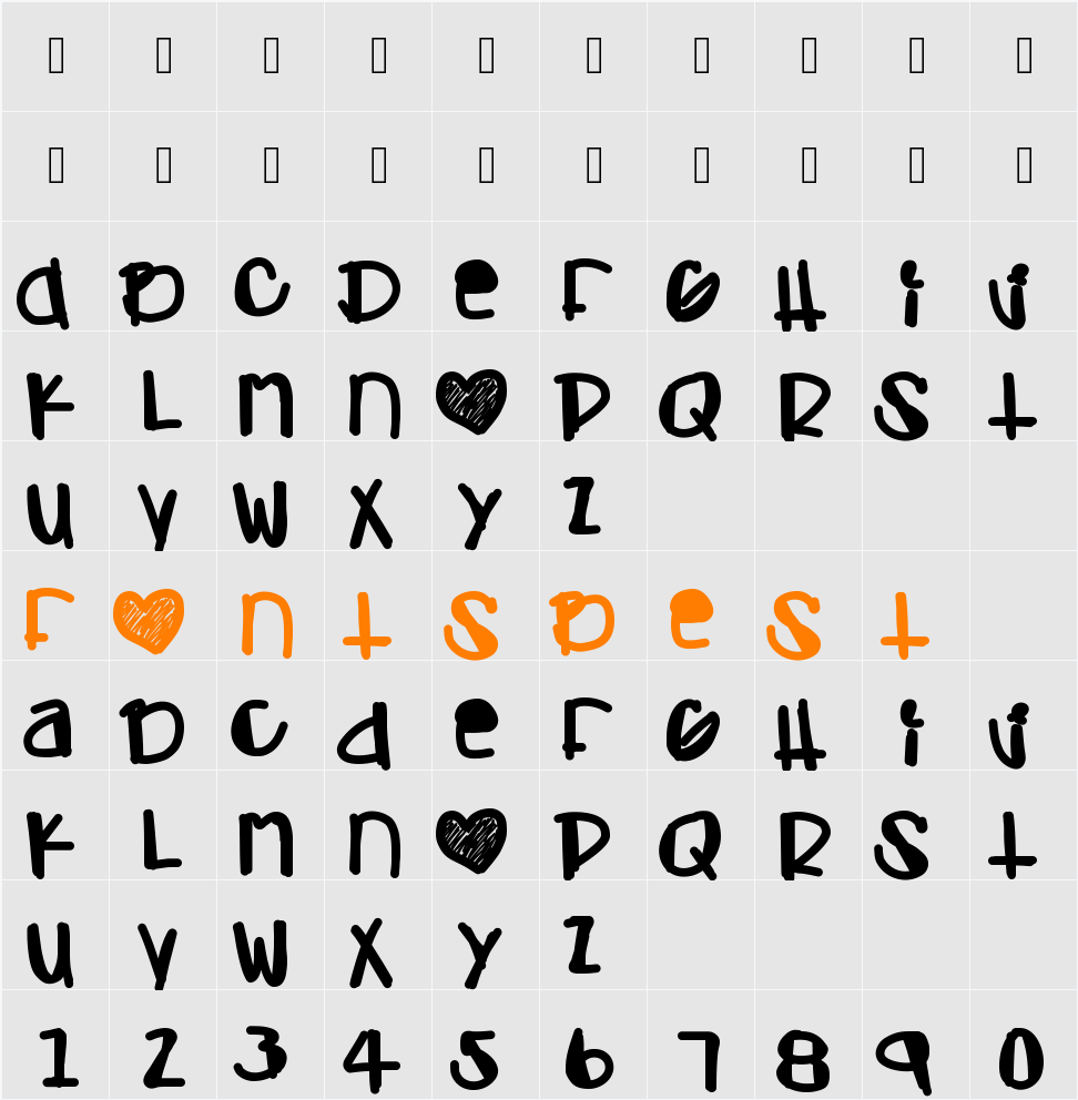 AdamskiHand Character Map