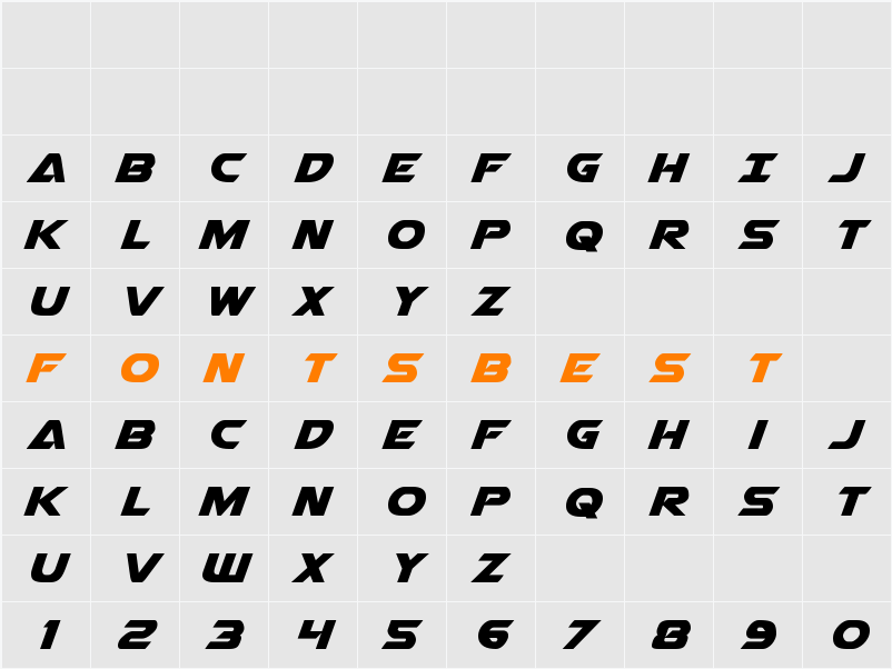 Airstrike Character Map