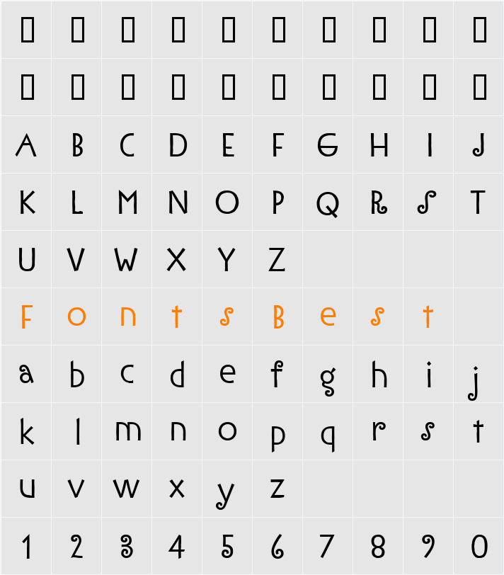 IronworkITC TT Character Map