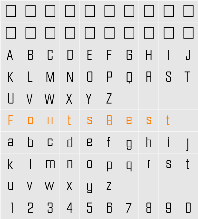 FacetLight Character Map