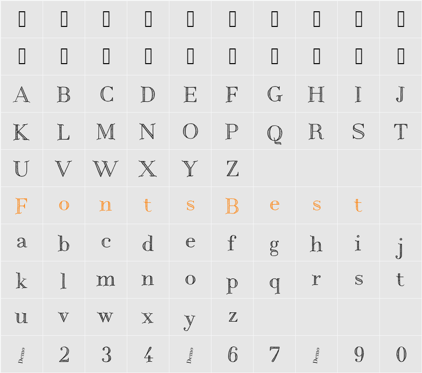 Centaurea Demo Character Map