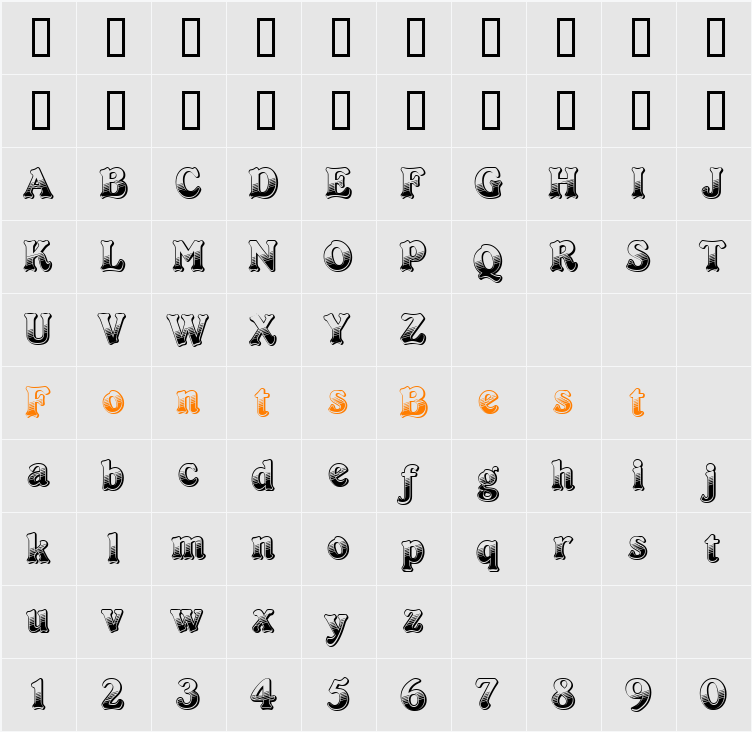 Cabaret ICG Character Map