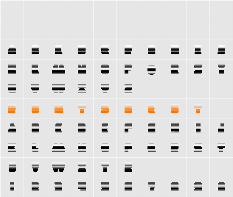 Contour of Duty Gradient Character Map