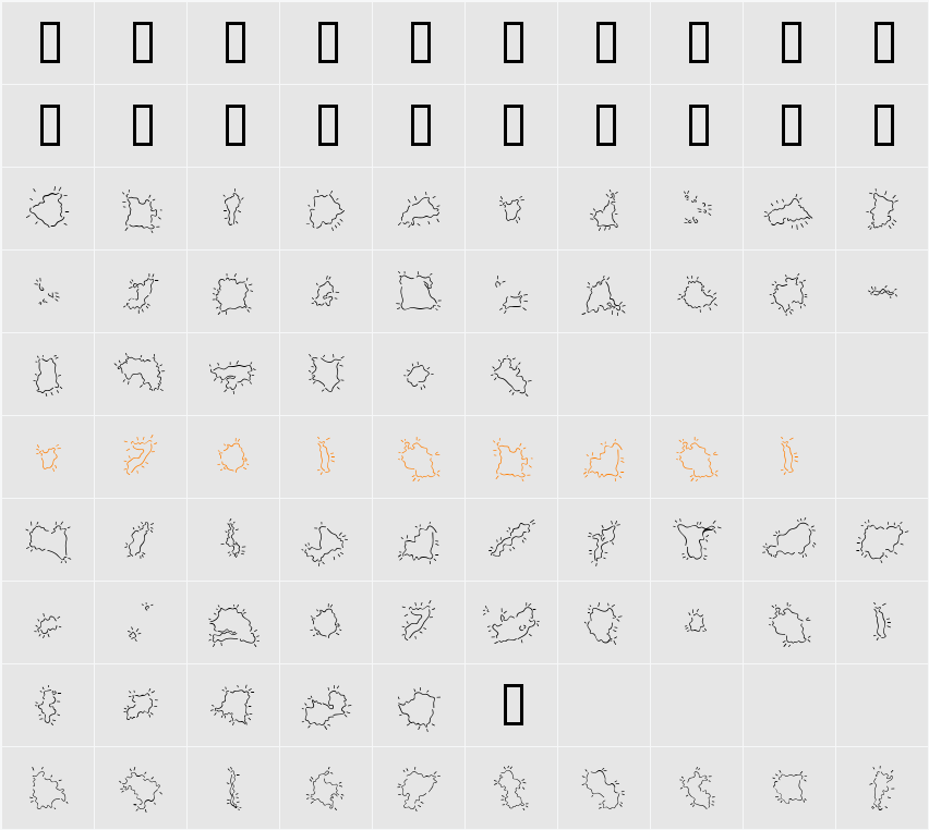 Mini Pics Character Map