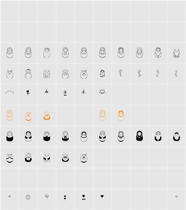 Matriochkas Character Map