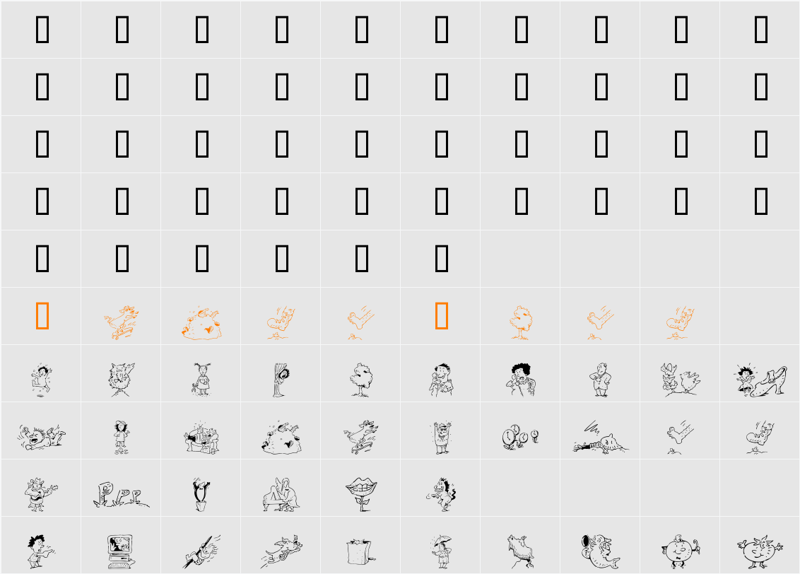 DF Situations One ITC Character Map