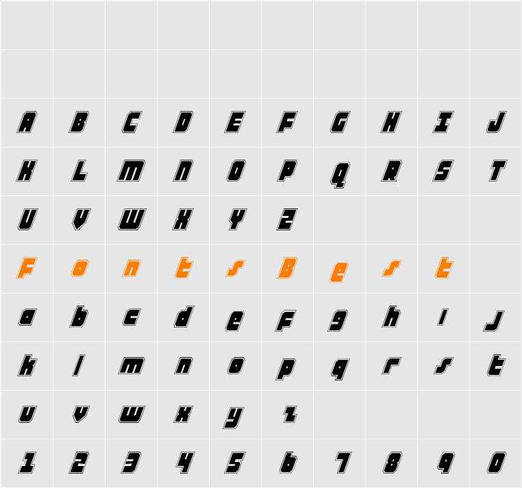 Alpha Taurus Pro Italic Character Map