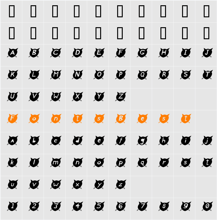 CatsMeow Character Map