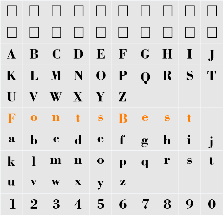 Capelli Character Map