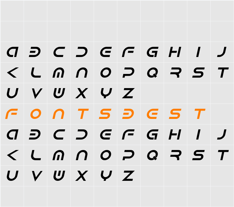 Android Italic Character Map