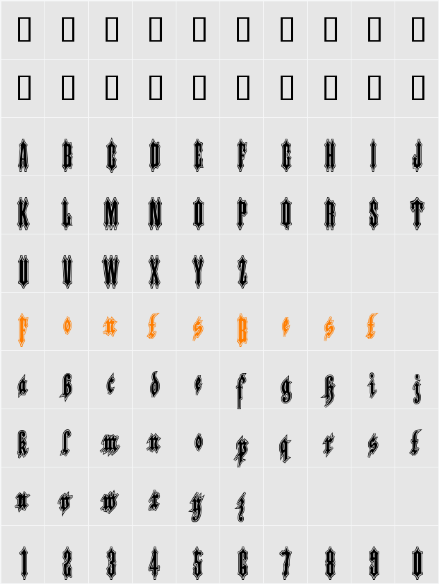 Applesauce10 Character Map