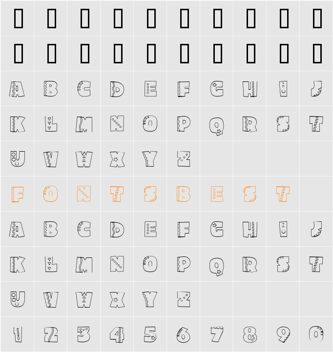 CK Shear Madness Character Map