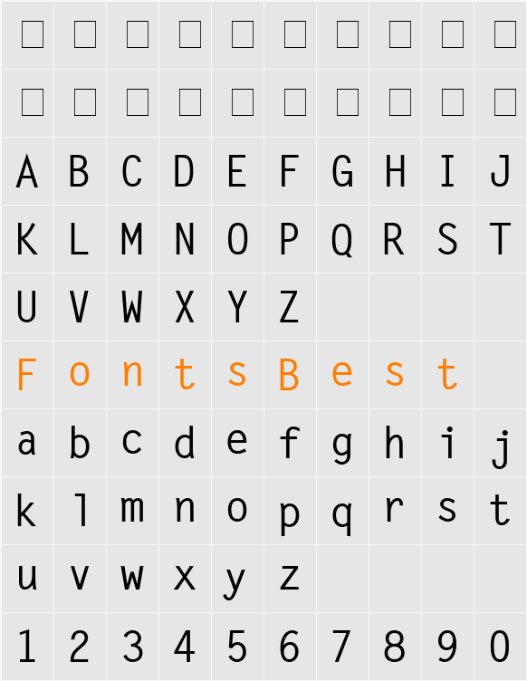 Microfine SSi Character Map